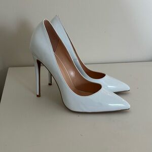 Never worn white stilettos